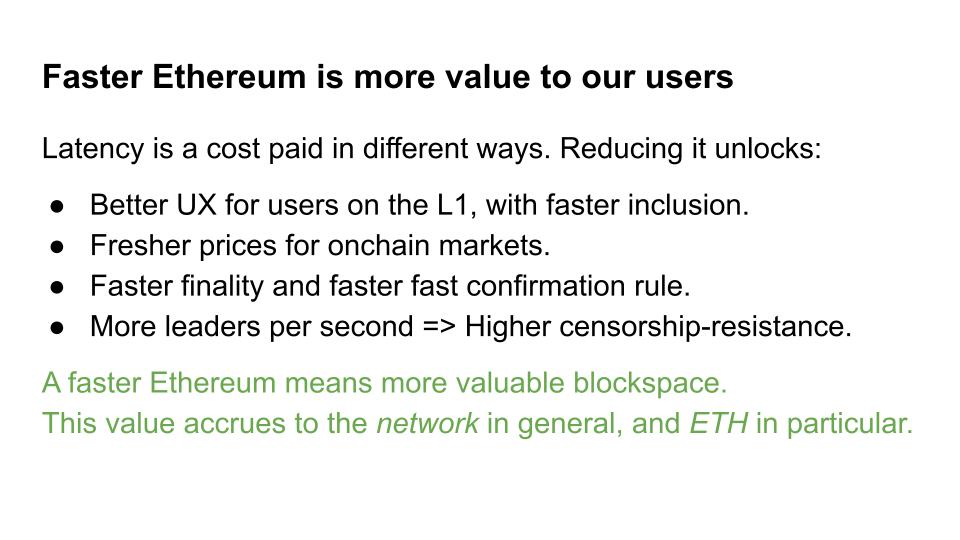 Faster Ethereum creates value for many different types of users